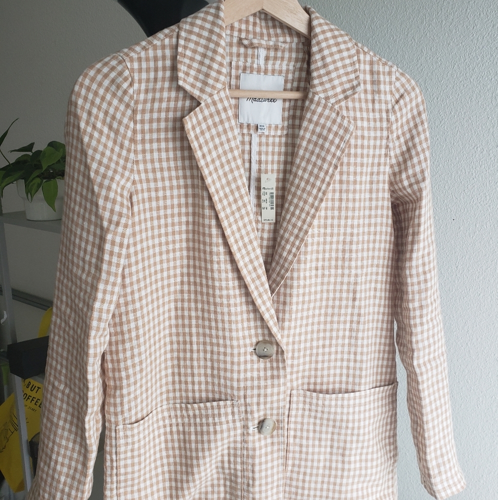 Madewell Dorset Blazer in Gingham Check